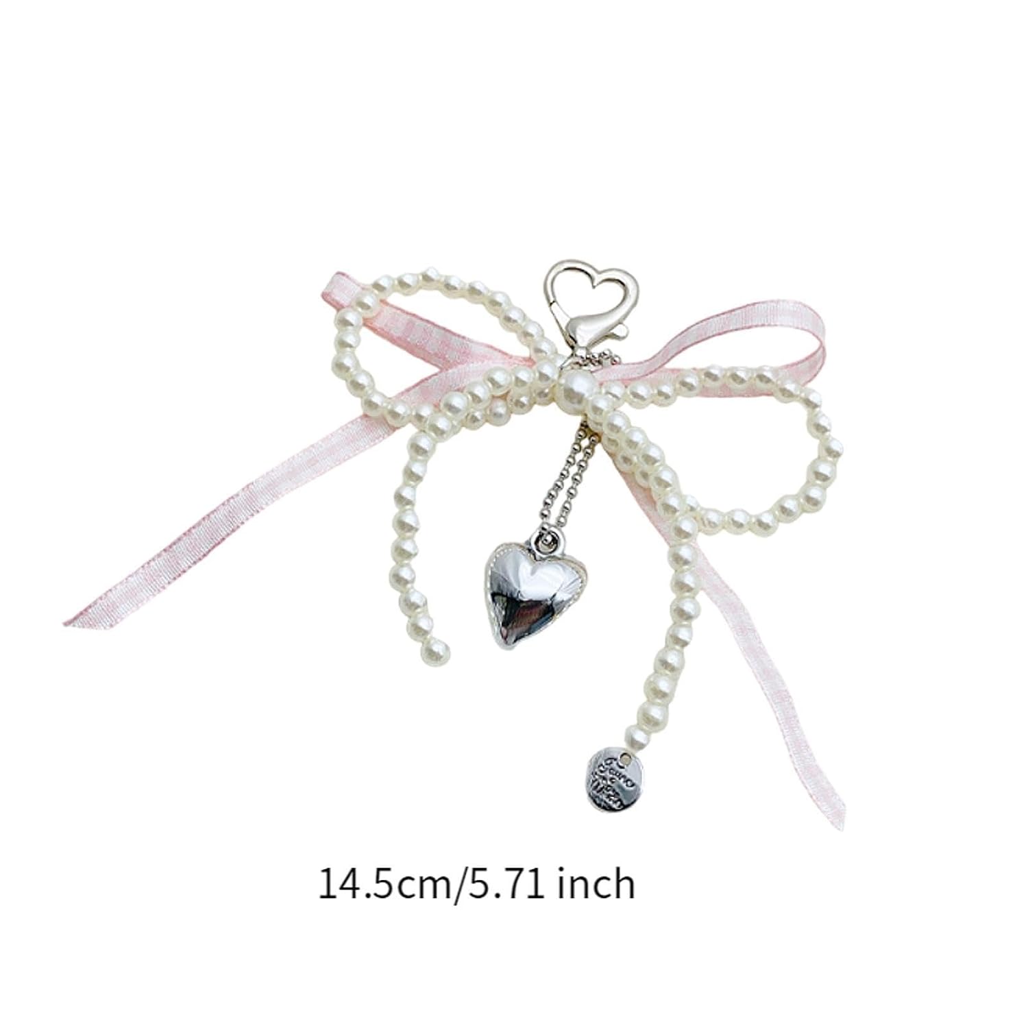 CLUB BOLLYWOOD® Bow Keychain Creative Ribbon Heart Bow Beaded Keyring for Hand s Party Pink|Clothing, Shoes & Accessories | Womens Accessories |Key Chains, Rings & Finders|1 Keychain Pendant - Image 3