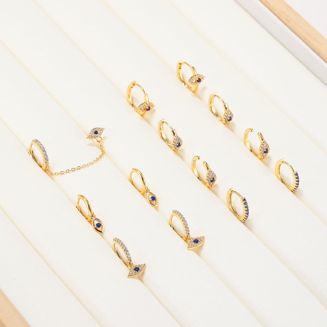 Aaishwarya 18K Gold Plated Waterproof, Anti-Tarnish Evil Eye Zircon Chain Earring | Single pc |Evileye Jewelry | Earrings for Women and Girls - Image 4