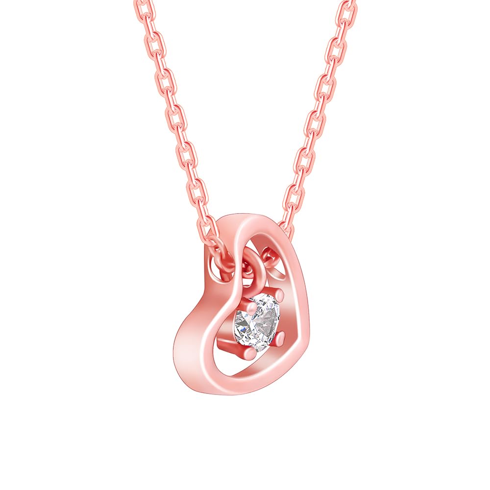 GIVA 925 Silver Rose Gold Whole Heart Necklace| Gifts for Girlfriend,Pendant to Gift Women & Girls | With Certificate of Authenticity and 925 Stamp | 6 Month Warranty - Image 5