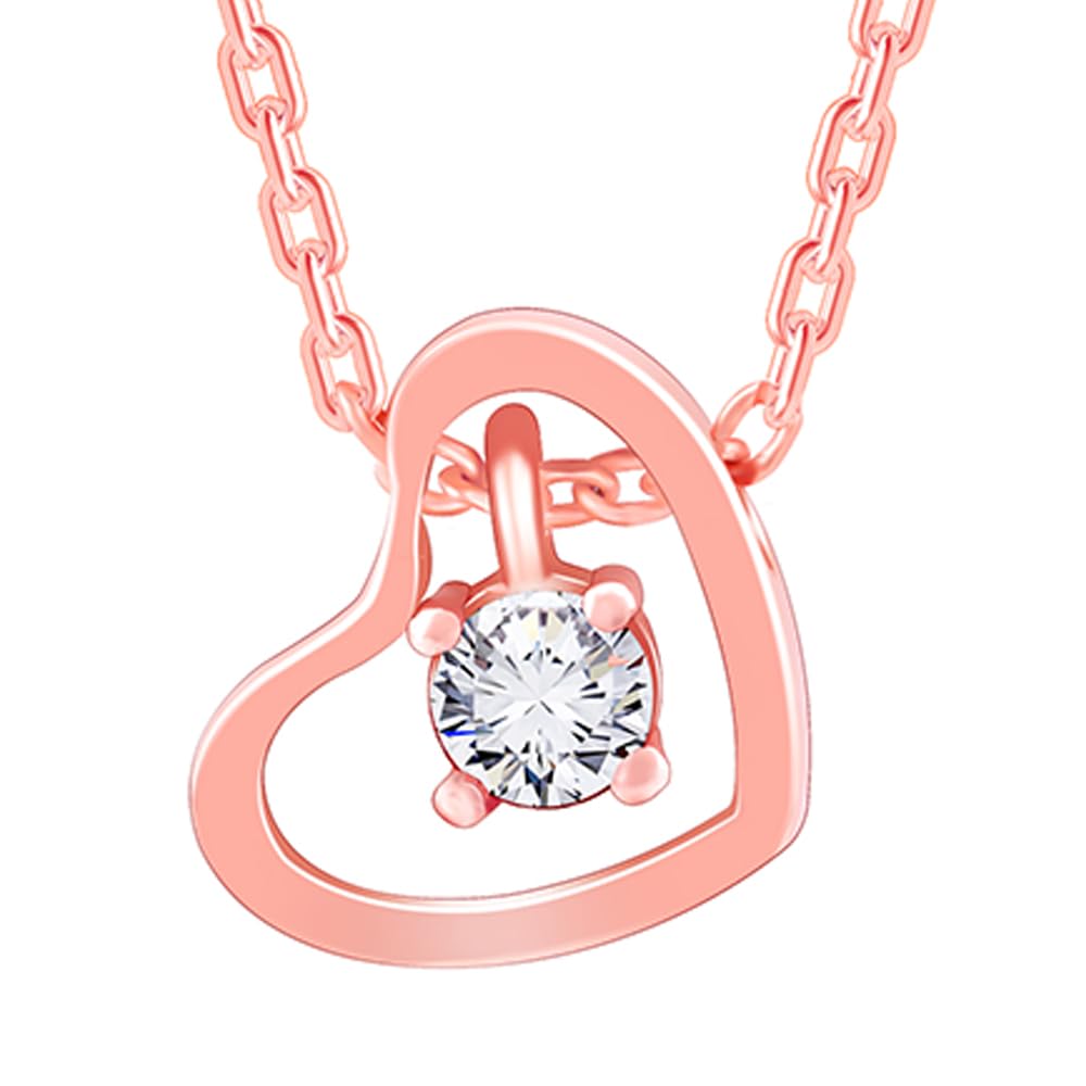 GIVA 925 Silver Rose Gold Whole Heart Necklace| Gifts for Girlfriend,Pendant to Gift Women & Girls | With Certificate of Authenticity and 925 Stamp | 6 Month Warranty - Image 2