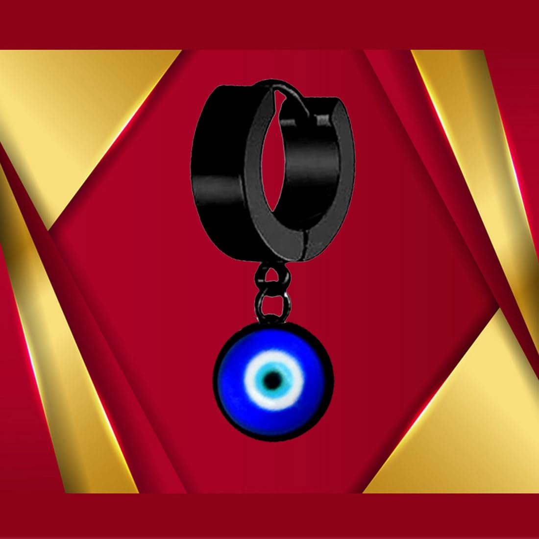 AFH Religious Protective Evil Eye Hoops Danglers Bali Hoop Earring For Men Women Boys Girls - Image 4