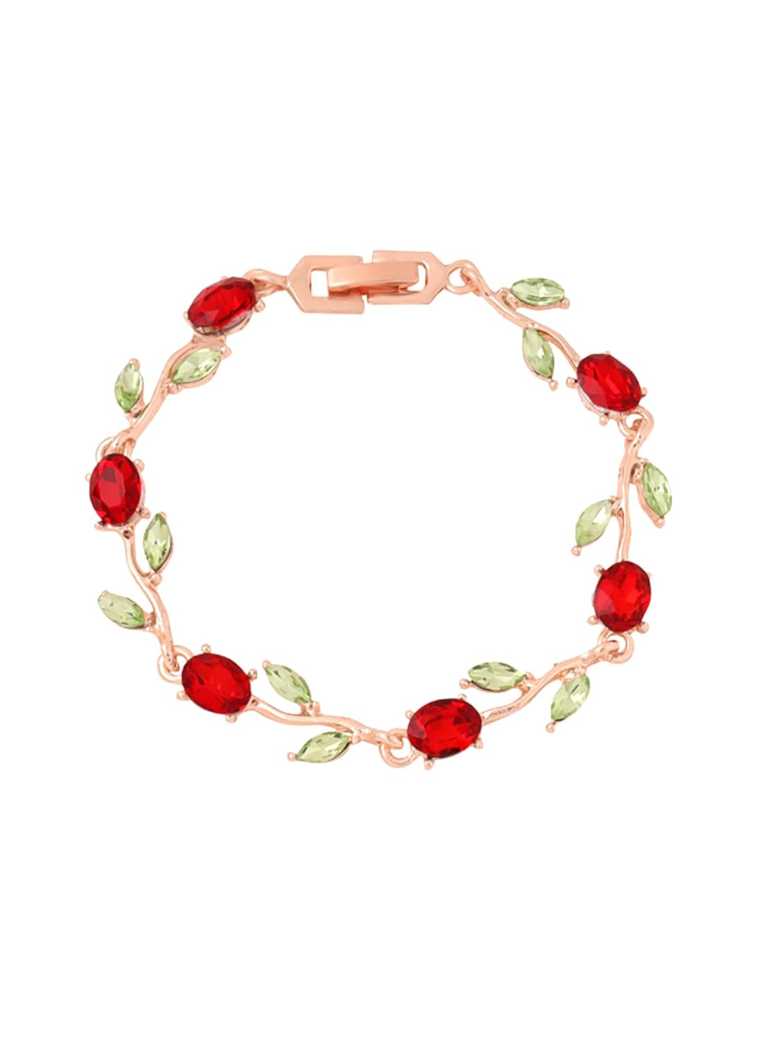 Yellow Chimes Exclusive Latest Rose Chain Swiss Zircons Designer Bracelet for Women and Girls - Image 2