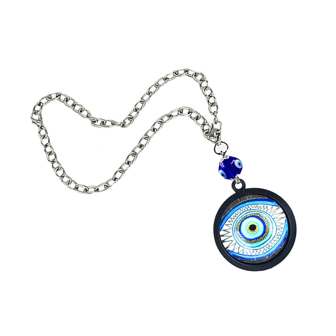 AFH Nazar Suraksha Kavach Evil Eye Blue Car Mirror Charm Decorative Hanging Ornament Dream Catcher Positive Vibes Balcony, Gift, Vehicle, Wind Chimes - Image 4