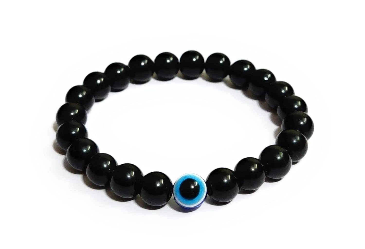 Jewel string black onyx with evil eye 8mm avoid negative energy for girls boys men women… - Image 3