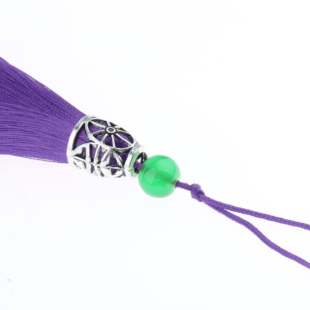 CLUB BOLLYWOOD®5pcs 18cm Chunky Tassels Handmade Silky Floss Bookmark Tassels Purple|Clothing, Shoes & Accessories | Womens Handbags & Bags | Handbag Accessories|5 Pieces Tels Pendant - Image 5