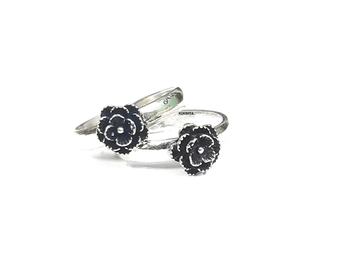 KUKSHYA JEWELLERS Exclusive 925 Pure Silver Flower Toe Rings/Bicchiya for Girls and Women_Traditional_comfortable_Adjustable - Image 5