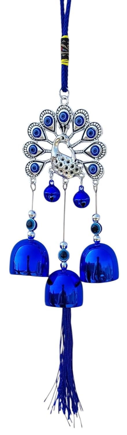 Peacock Evil Eye Wall Hanging for Car Home Entrance Nazar Battu Wind Chime for Balcony Good Luck Charm & Prosperity - Image 5