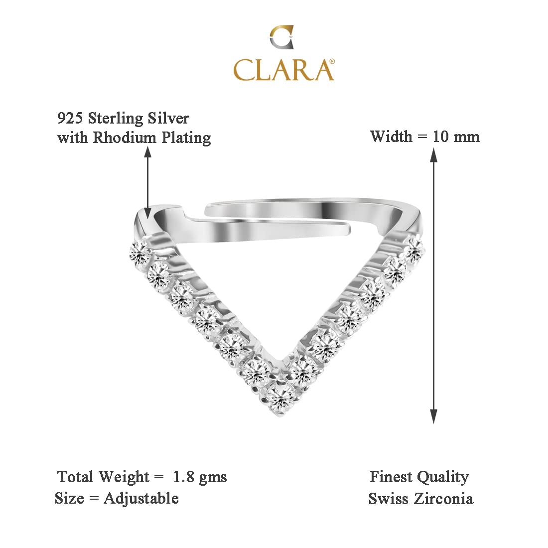 Clara 925 Sterling Silver Rings | Multiple Design Options | Size Adjustable, Rakhi Rakshabandhan Gift for Sister Bhabhi| Gift for Women Wife Girls - Image 6