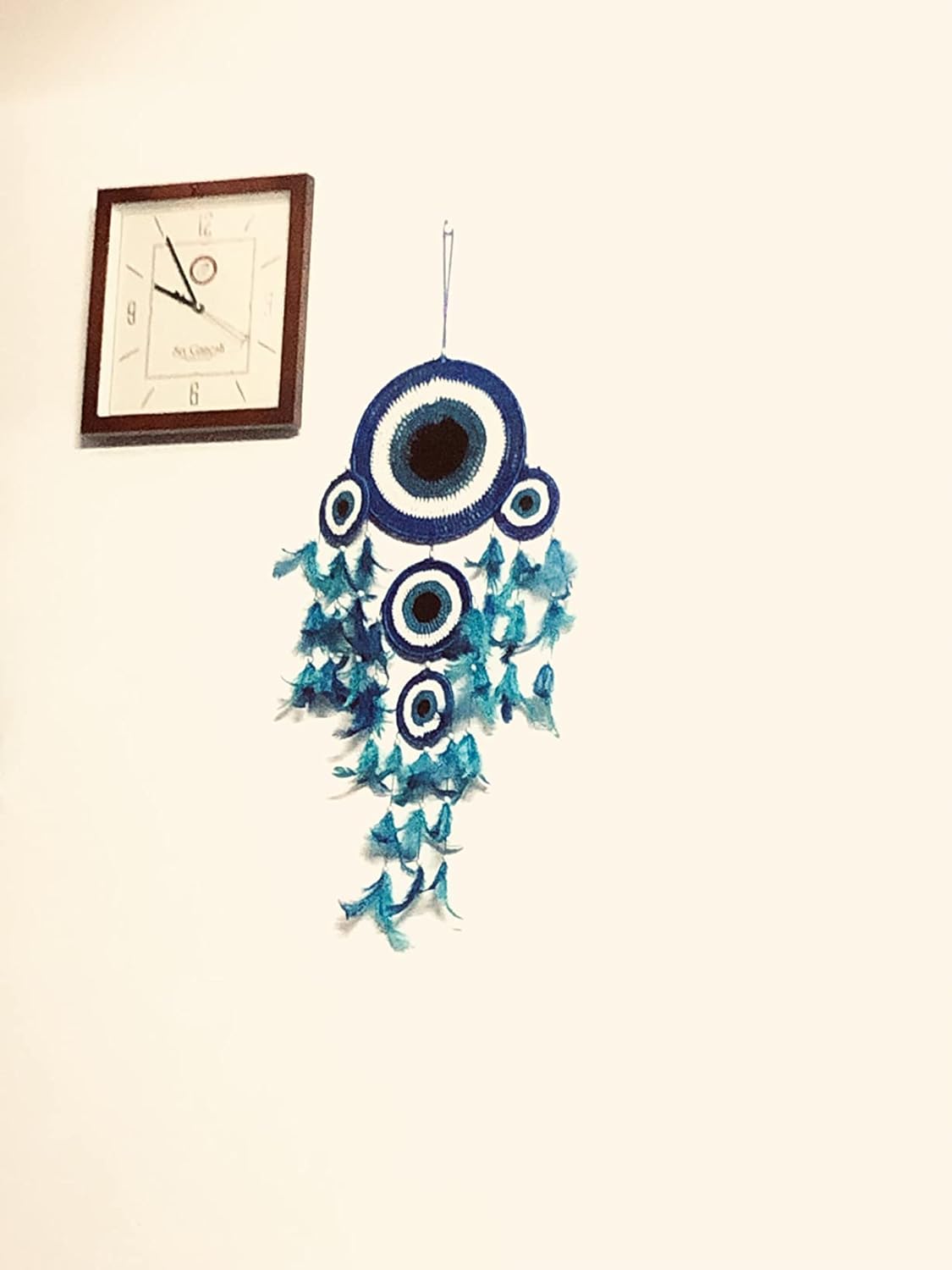 RPH Handicrafts Dream Catcher Evil Eye | Wall Hanging | for Bedroom | Hanging for Home & Office Decor (Medium 6 inch, Blue Evil Eye) - Image 4