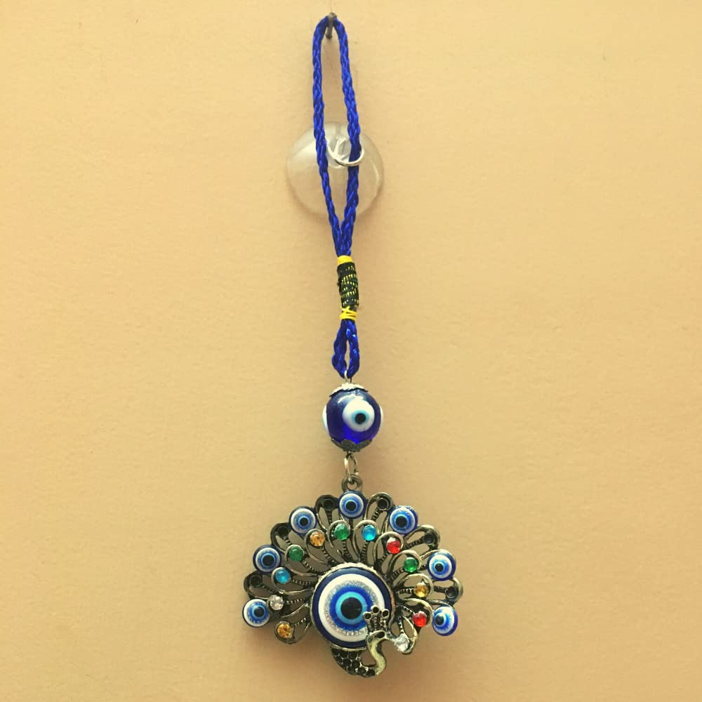 GJ Metal Peacock Evil Eye Hanging for Home Entrance & for Car Decoration - Image 3