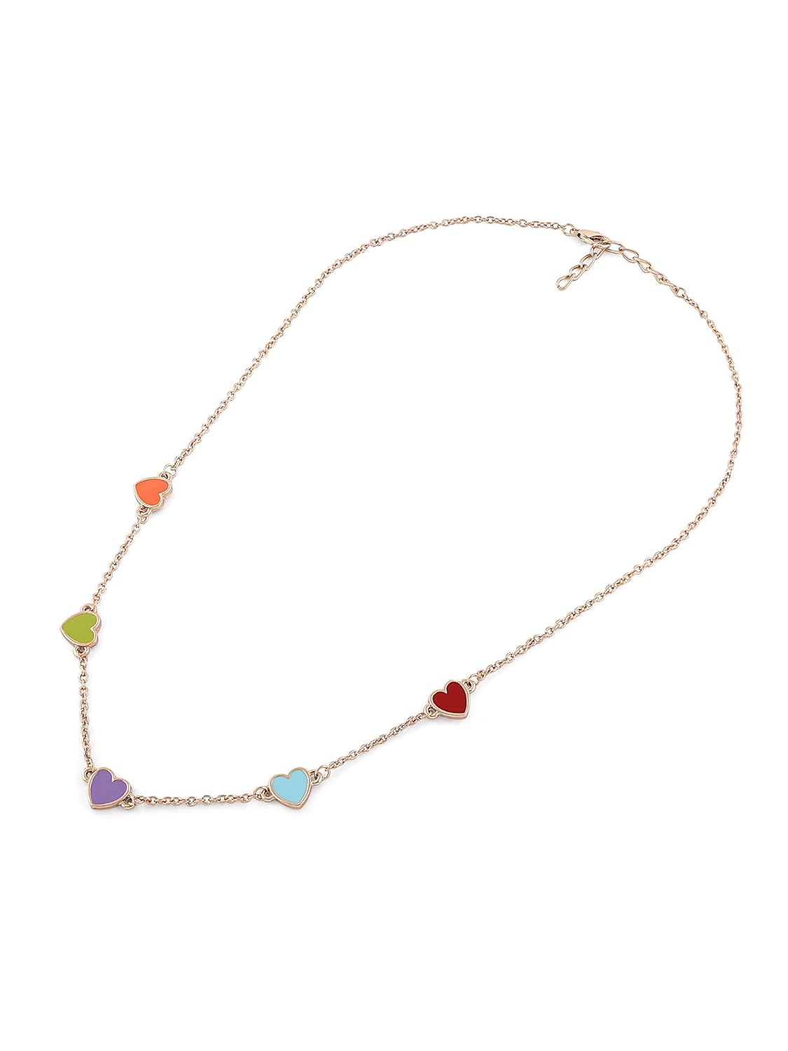 ZAVERI PEARLS Multicolor Enamel Hearts Contemporary Style Chain For Women-ZPFK16223 - Image 8