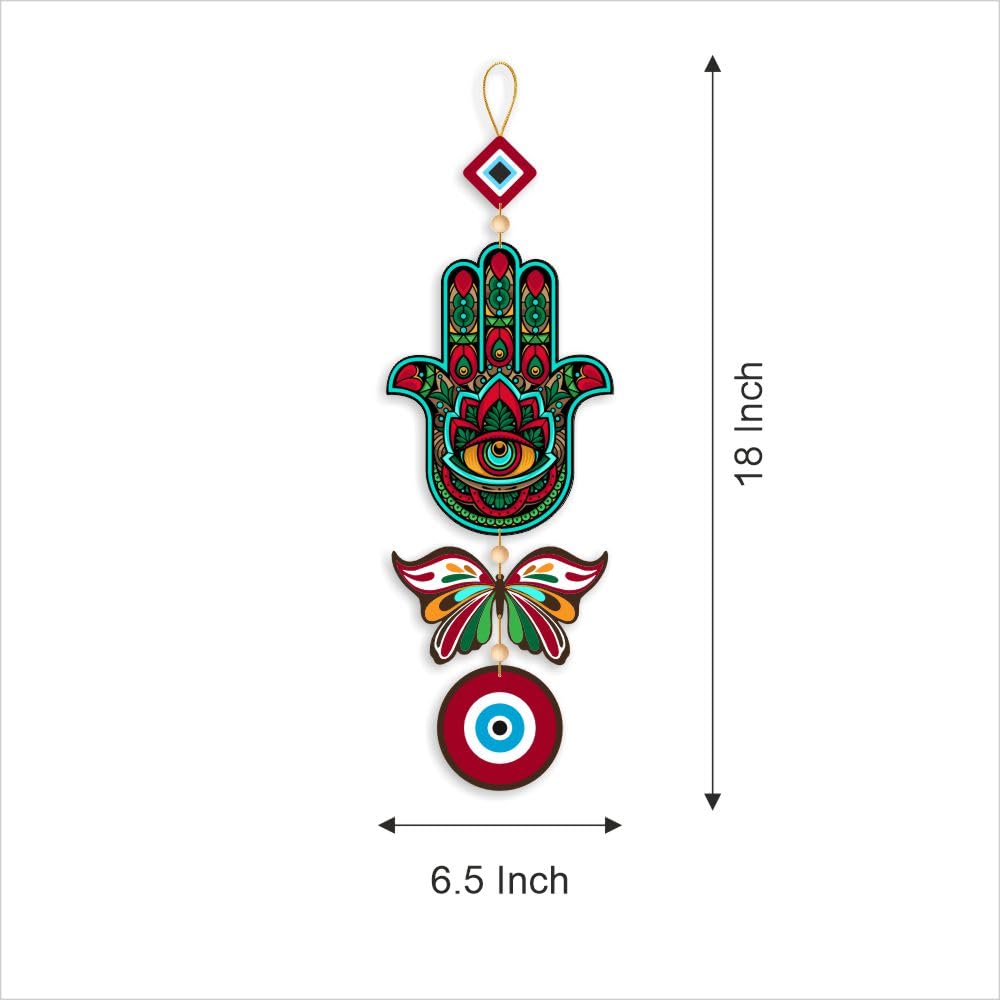 Nupur Studios “Hamsa Hand Butterfly Evil Eye” Hanging for Home decor/positive energy/Hamsa Hand/Handcrafted item/Wall Art/Decor/House Decor/Offices/Decoration/Good Luck Charm/Prosperity - Image 5