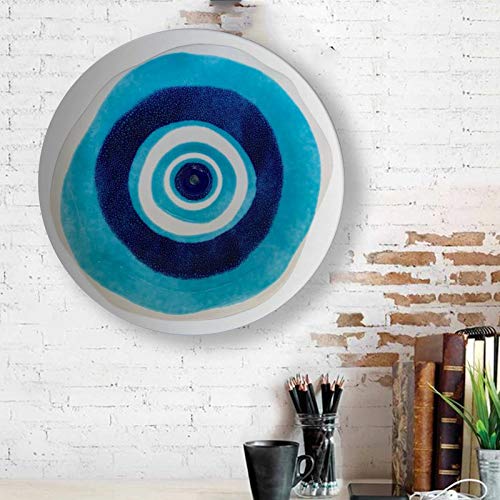 JIKRAA® Trending Handcrafted Printed Ceramic Designer Plate with Stand | Evil Eye Wall Plate | 8 inch | Evil Eye Ceramic Plate Decor - Image 3