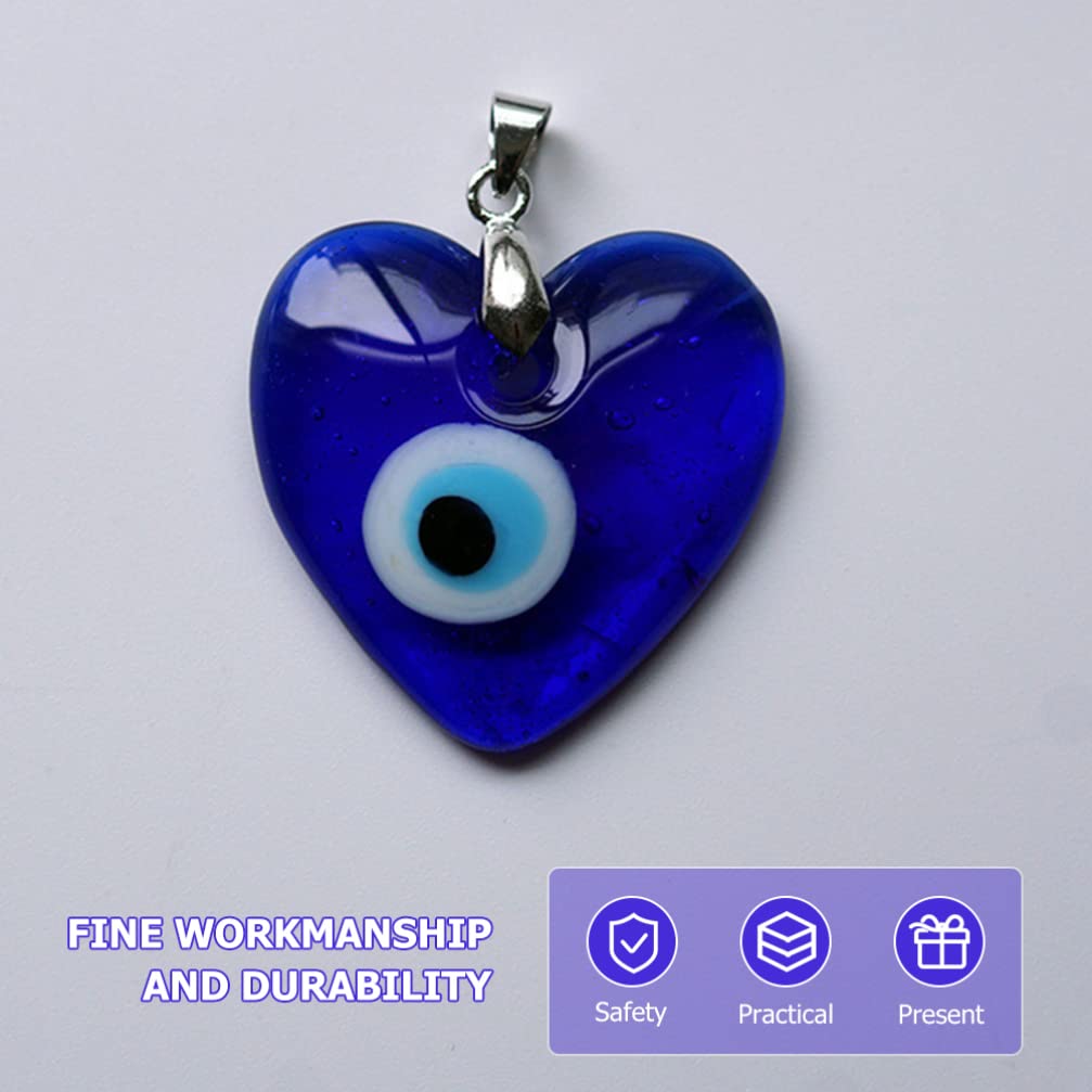 Evil Eye Pendant Necklace Heart Shape Glass Turkish Blue Eye Lucky Necklace for Women Men Jewelry - Image 10