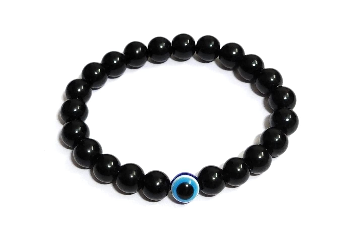 Jewel string black onyx with evil eye 8mm avoid negative energy for girls boys men women… - Image 4