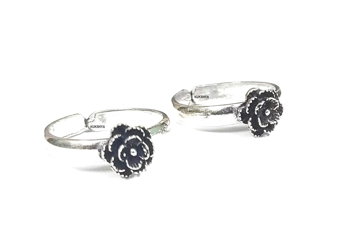 KUKSHYA JEWELLERS Exclusive 925 Pure Silver Flower Toe Rings/Bicchiya for Girls and Women_Traditional_comfortable_Adjustable - Image 3