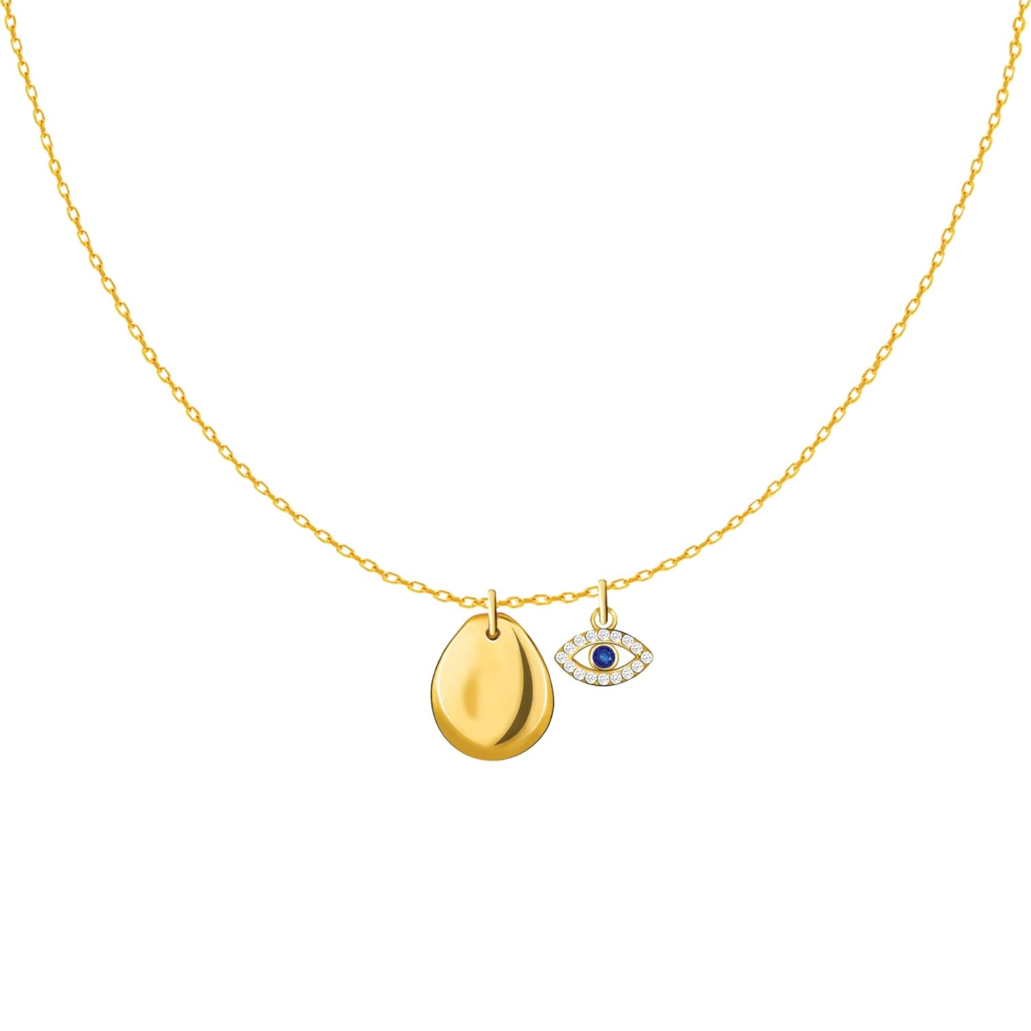 GIVA 925 Silver 18k Gold Plated Evil Eye Charm Necklace | Gifts for Girlfriend, Gifts for Women and Girls |With Certificate of Authenticity and 925 Stamp | 6 Month Warranty - Image 2