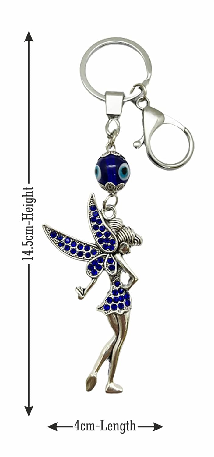 Natchcart Blue Evil Eye with Key Shape Keychain For Bike/Car Gifting With Key Ring Anti-Rust - Image 3
