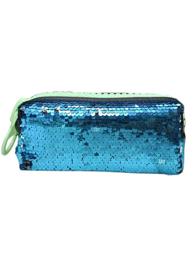 Lalji creations Sequin Design Multipurpose Pouch Travel for Cosmetic Office Stationary Gadgets Money Purpose Handbag. (Blue Colour) Sequin Pouch - Image 2