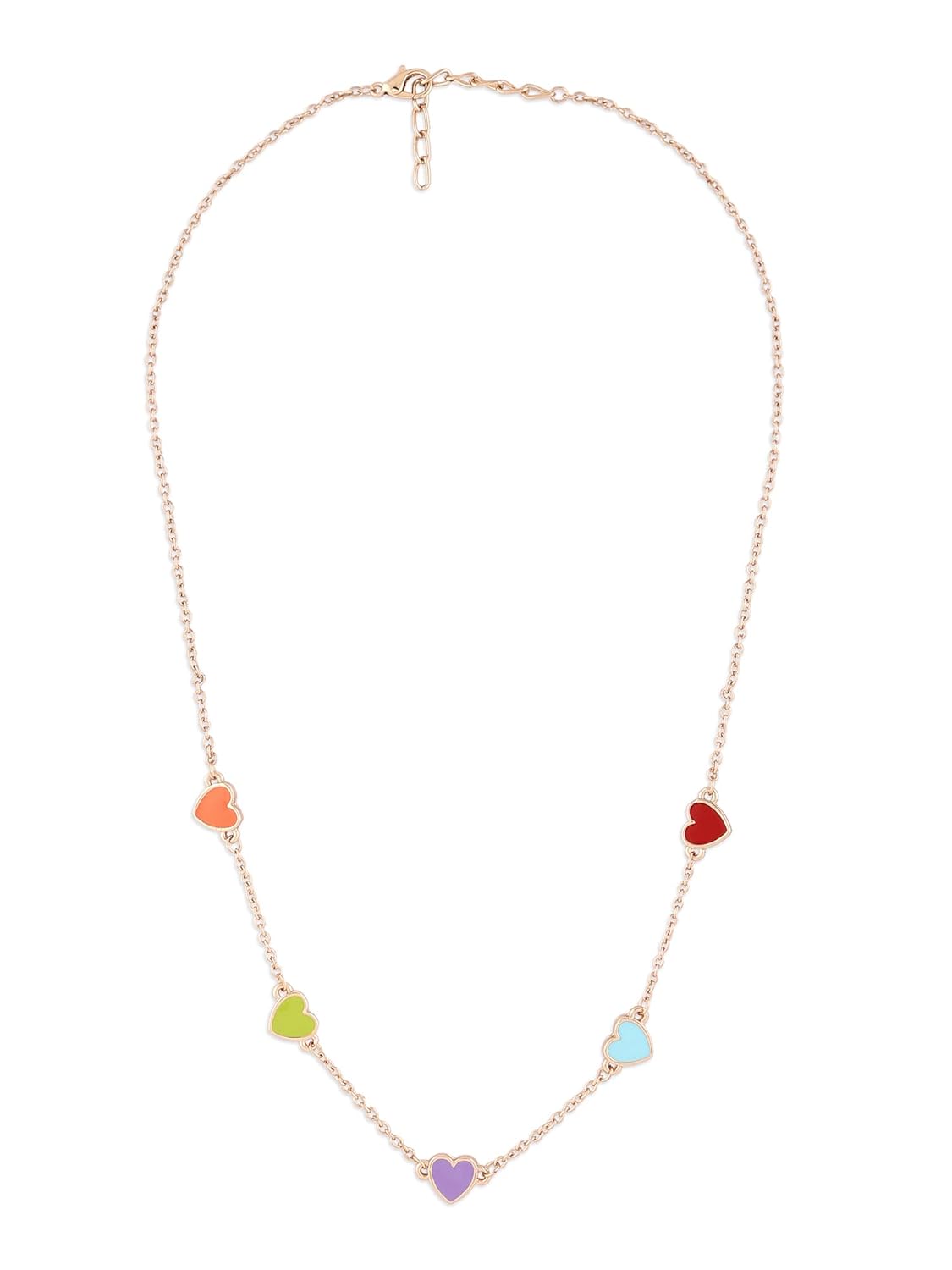 ZAVERI PEARLS Multicolor Enamel Hearts Contemporary Style Chain For Women-ZPFK16223 - Image 2