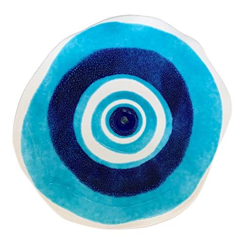 JIKRAA® Trending Handcrafted Printed Ceramic Designer Plate with Stand | Evil Eye Wall Plate | 8 inch | Evil Eye Ceramic Plate Decor - Image 4