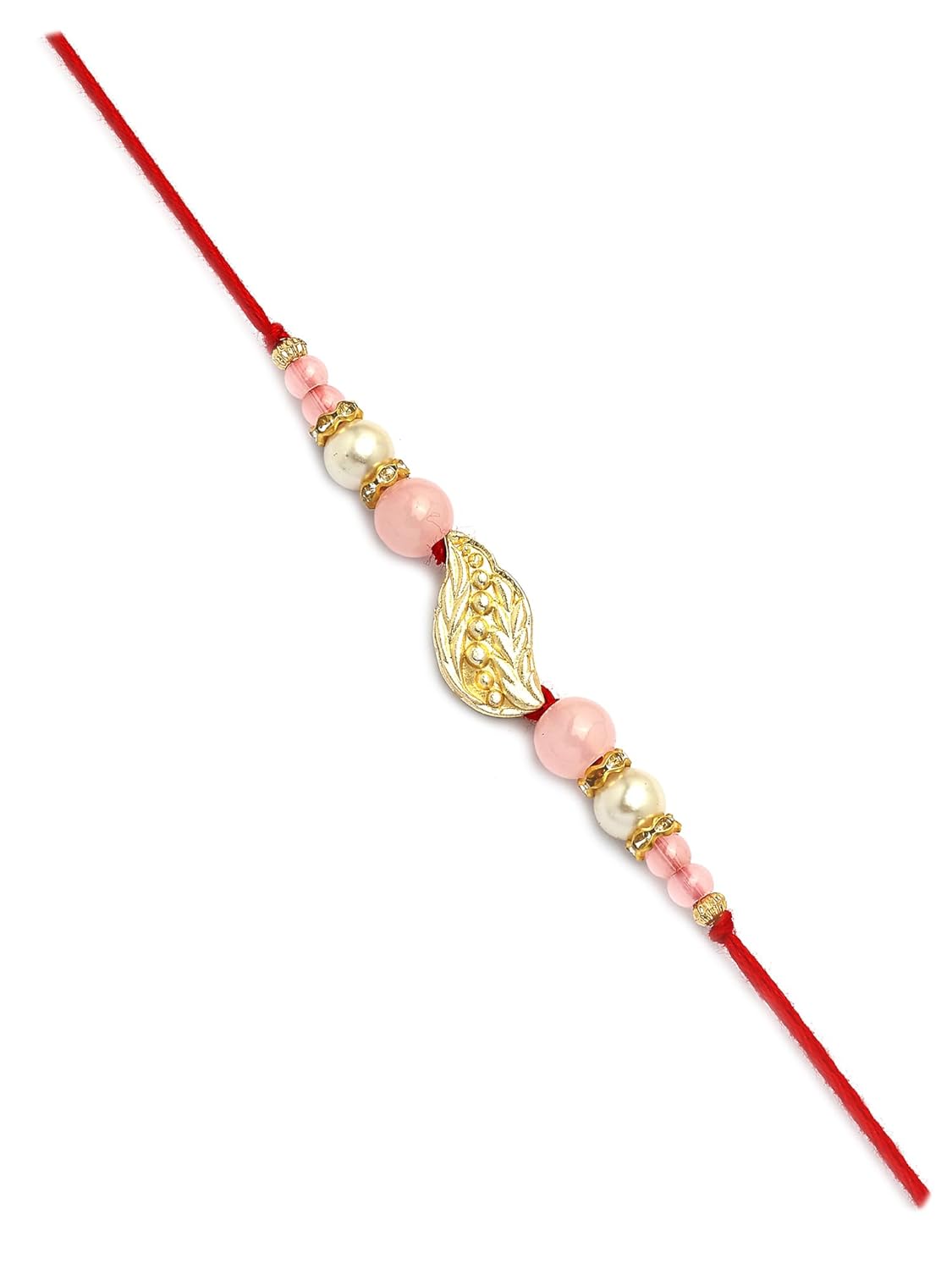 Karatcart Gold-Plated Kundan Rakhi Rakhi with Roli Chawal for Brother and Bhabhi - Image 4