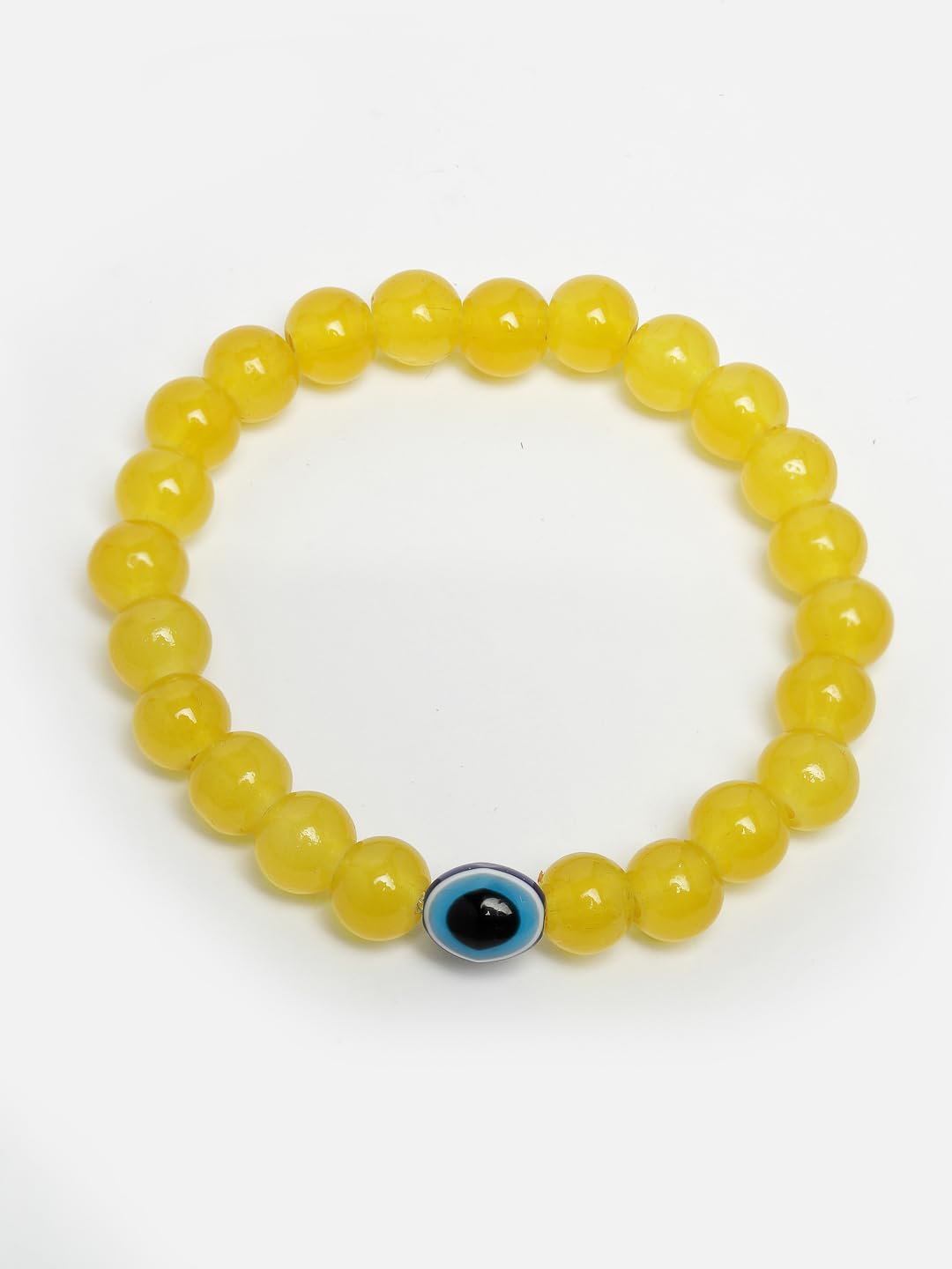 NVR Unisex Set Of 7 colors Crystals Beaded Evil Eye Elasticated Bracelet For Women; Girls ; Boys| 8mm beads| Ideal gift for valentine, new year, birthday, collage|Bohimian Look| Modern - Image 7
