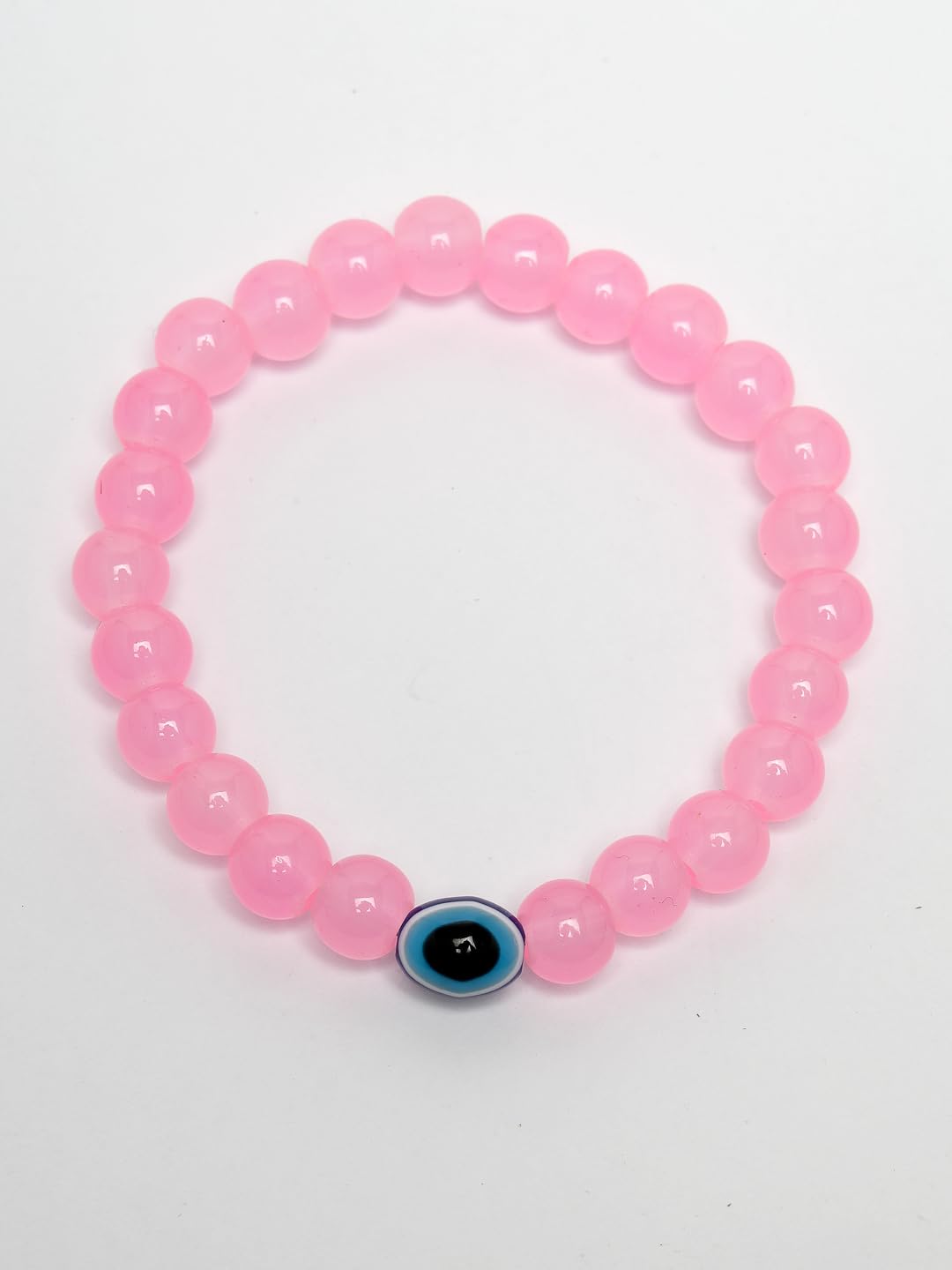 NVR Unisex Set Of 7 colors Crystals Beaded Evil Eye Elasticated Bracelet For Women; Girls ; Boys| 8mm beads| Ideal gift for valentine, new year, birthday, collage|Bohimian Look| Modern - Image 8