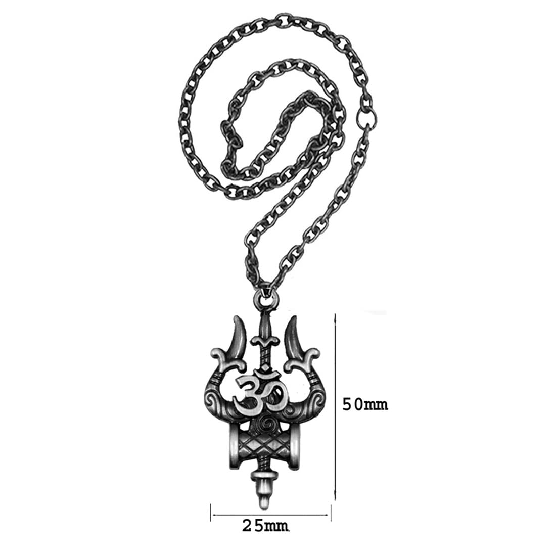 AFH Lord Shiva Om Trishul Damaru Religious Grey Charm Car Hanging Ornament - Image 3
