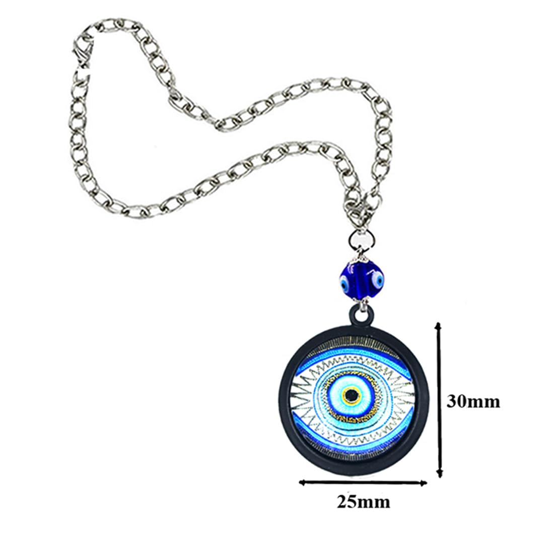 AFH Nazar Suraksha Kavach Evil Eye Blue Car Mirror Charm Decorative Hanging Ornament Dream Catcher Positive Vibes Balcony, Gift, Vehicle, Wind Chimes - Image 3