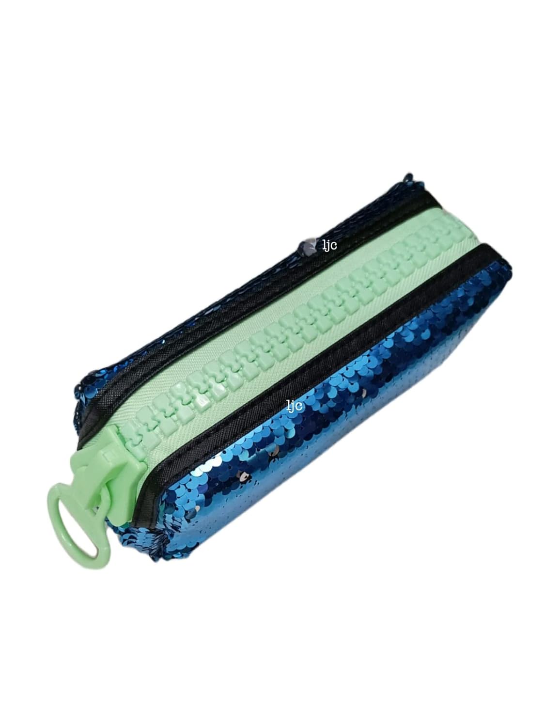Lalji creations Sequin Design Multipurpose Pouch Travel for Cosmetic Office Stationary Gadgets Money Purpose Handbag. (Blue Colour) Sequin Pouch - Image 4