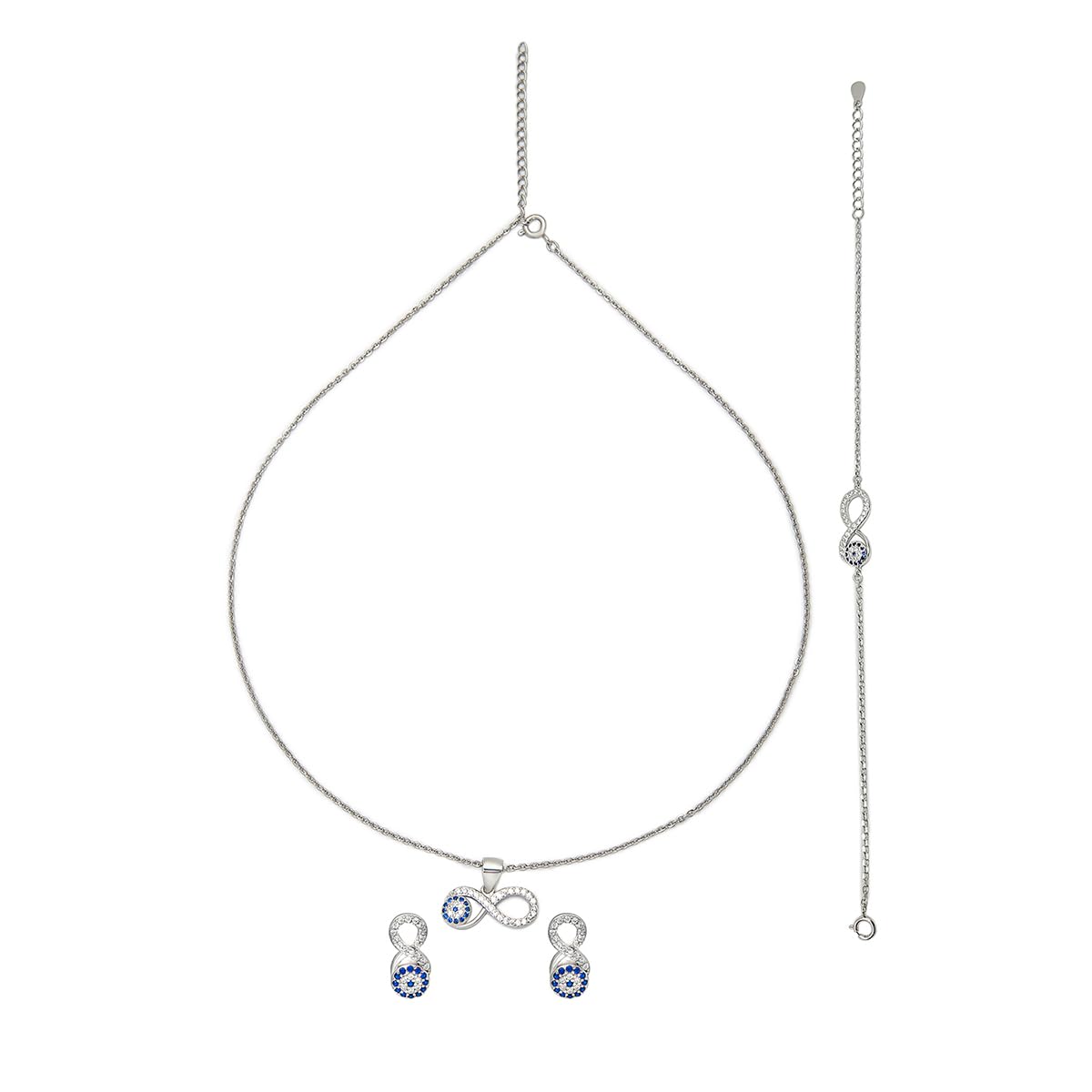 Silberry 925 Sterling Silver Infinity Eye Set | Gift for Girlfriend and Wife | Necklace and Earring for Women & Girls | With Certificate of Authenticity and BIS Hallmark - Image 7