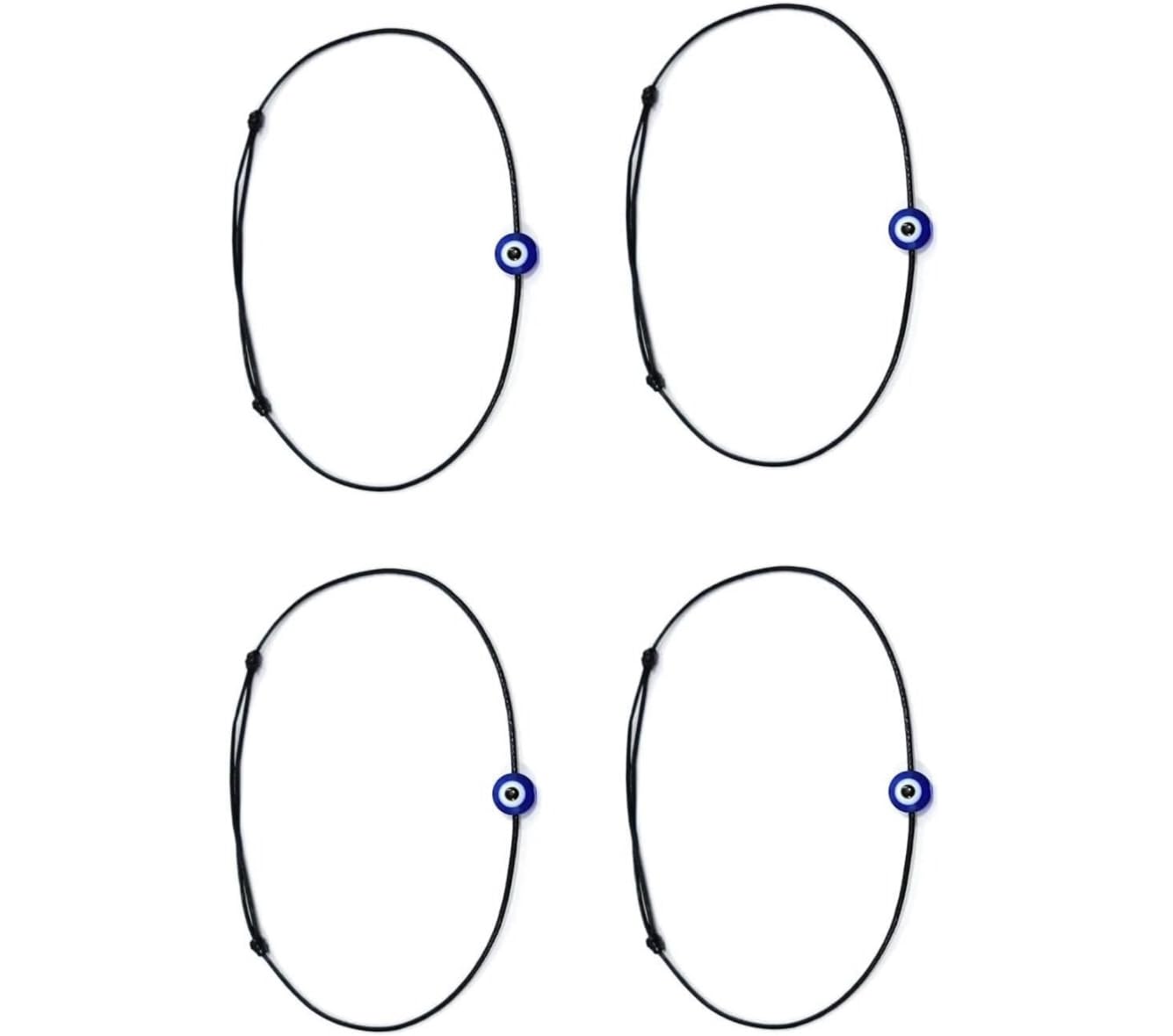 RSPR Bracelet Protection, Evil Eye Thread Band for Womens, Mens, Girls, Boys Black Cord Adjustable Bracelet Rosary Style Bracelet (AT4) (Pack Of 4) - Image 2