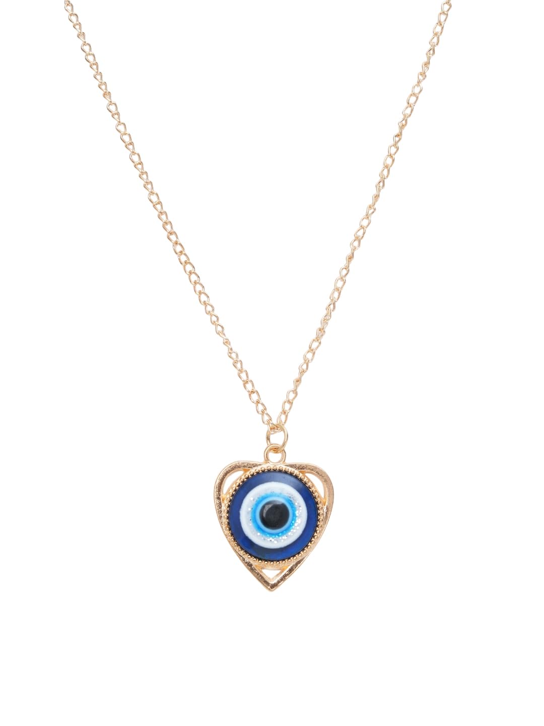 STYOLLO Fancy Golden Evil Eye Protector Metal Chain Necklace Set For Women & Girls | Evil Eye Pendant | Gold Plated Women's Necklaces Fashion Jewellery Sets | Girls' Chains & Necklaces- Pack of 1 - Image 3