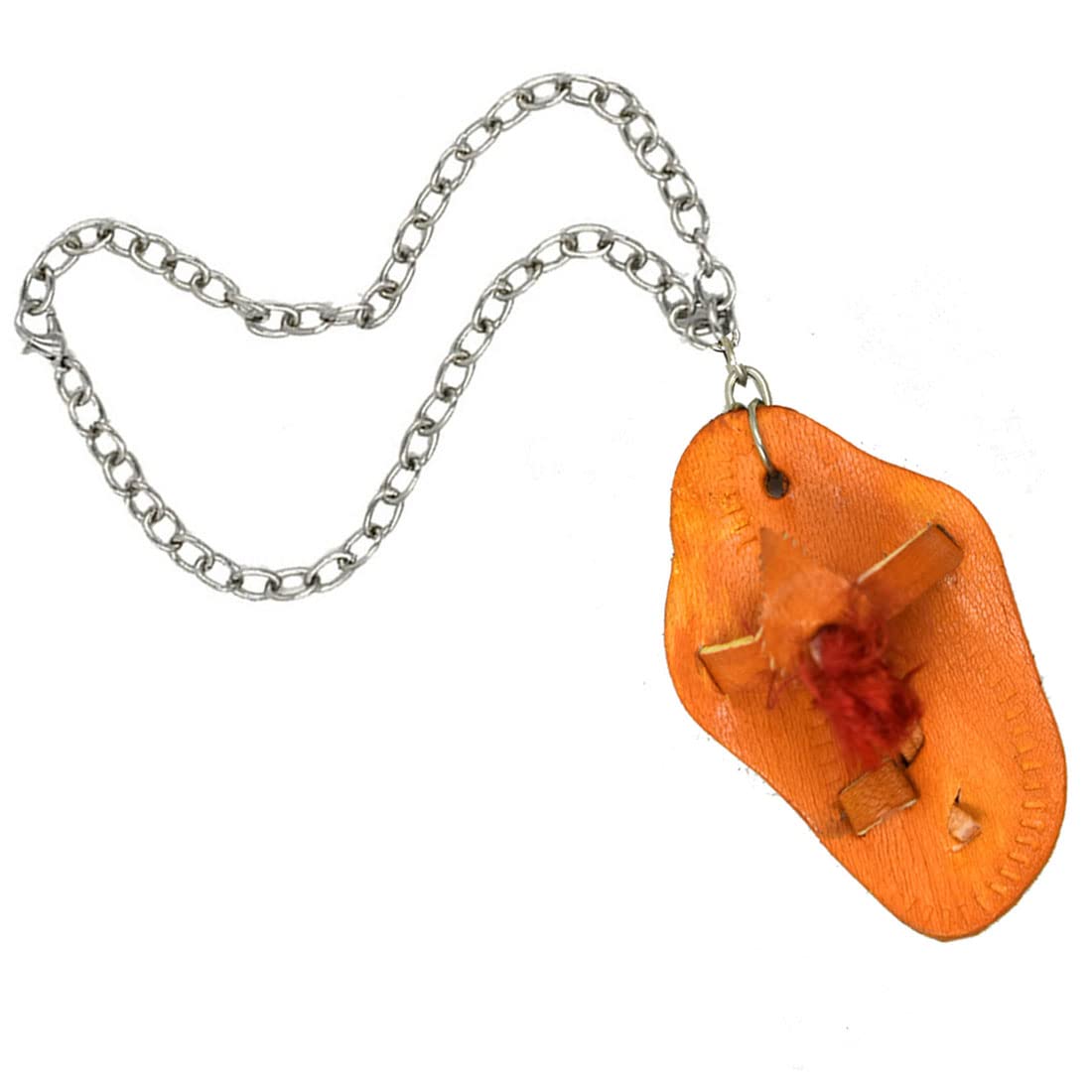 Lucky Charm Kolhapuri Chappal Decorative Leather Mirror Hanging - Image 3