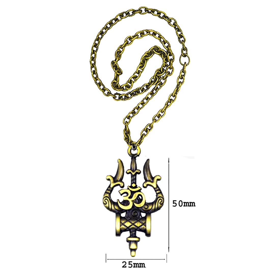 AFH Lord Shiva Om Trishul Damaru Religious Bronze Charm Car Hanging Ornament - Image 3