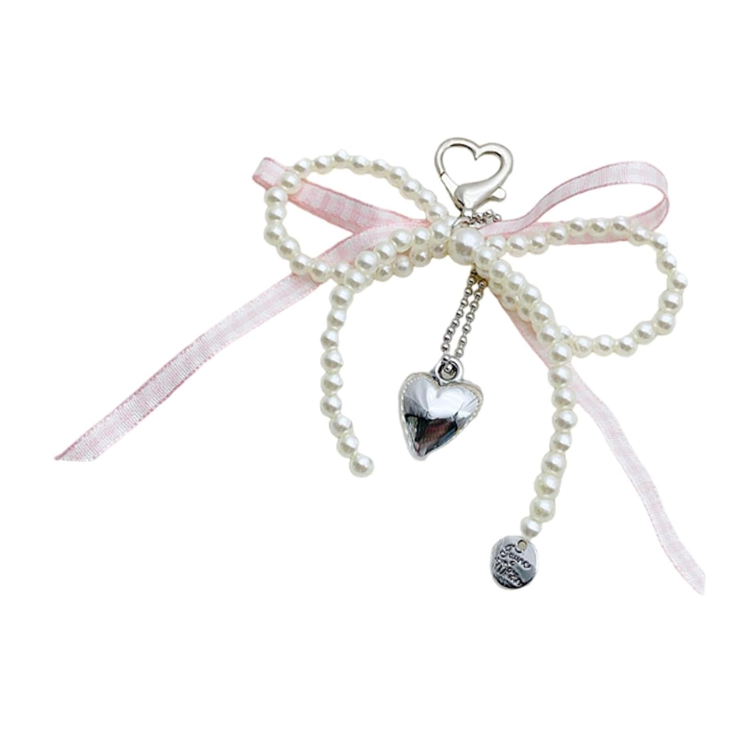 CLUB BOLLYWOOD® Bow Keychain Creative Ribbon Heart Bow Beaded Keyring for Hand s Party Pink|Clothing, Shoes & Accessories | Womens Accessories |Key Chains, Rings & Finders|1 Keychain Pendant - Image 2