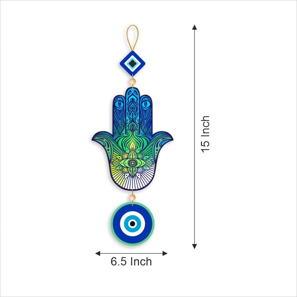 Nupur Studios “Hamsa Hand Evil Eye Blue” Hanging for Home decor/positive energy/Hamsa Hand/Handcrafted Item/Wall Art/Decor/House Decor/Offices/Decoration/Good Luck Charm/Prosperity - Image 5