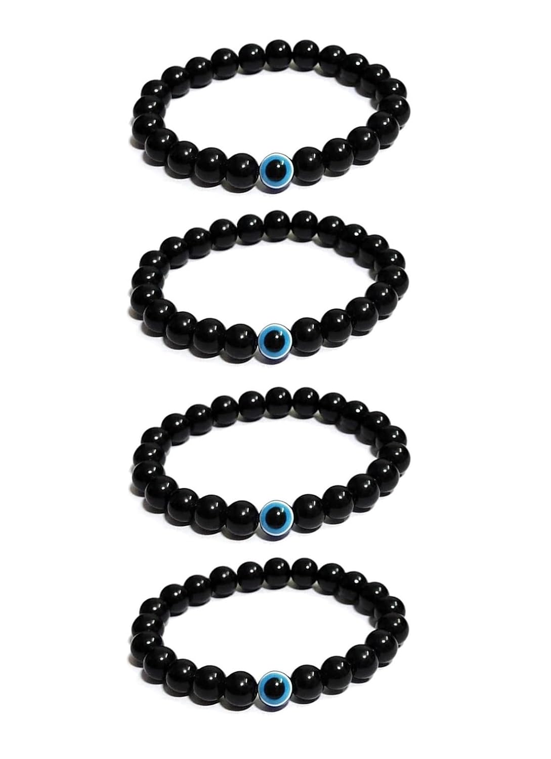 ARTIFICIAL TREE Handmade Nazariya Evil Eye Charms Stone Bracelet Stretchable Adjustable| Nazar Battu | for Women, Men, Girls & Boys 4 Piece(AT GIRLS BRCT 050) - Image 2