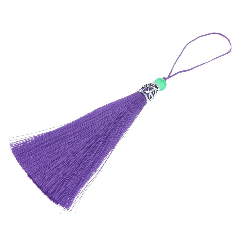CLUB BOLLYWOOD®5pcs 18cm Chunky Tassels Handmade Silky Floss Bookmark Tassels Purple|Clothing, Shoes & Accessories | Womens Handbags & Bags | Handbag Accessories|5 Pieces Tels Pendant - Image 9