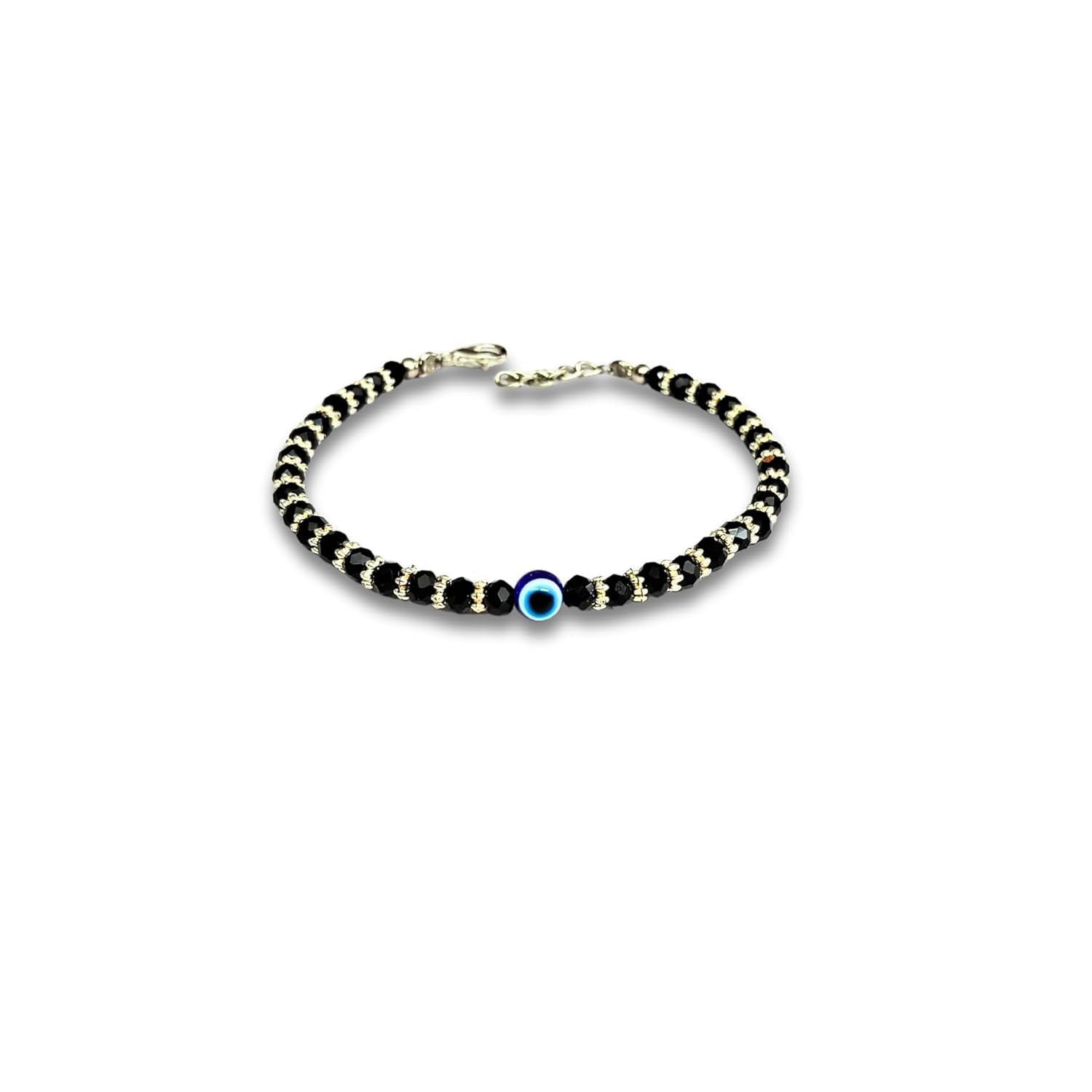 Alaukik Evil Eye Nazariya Black Crystals With Silver Toned Metal Bracelet for Girls,Women and Couple With Adjustable Chain Set of 2 - Image 4