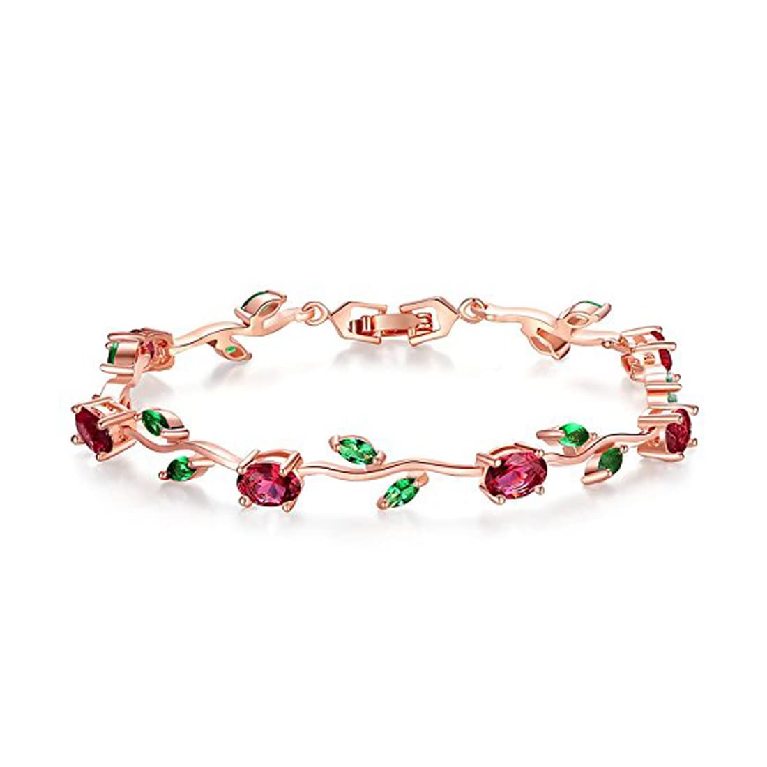 Yellow Chimes Exclusive Latest Rose Chain Swiss Zircons Designer Bracelet for Women and Girls - Image 5