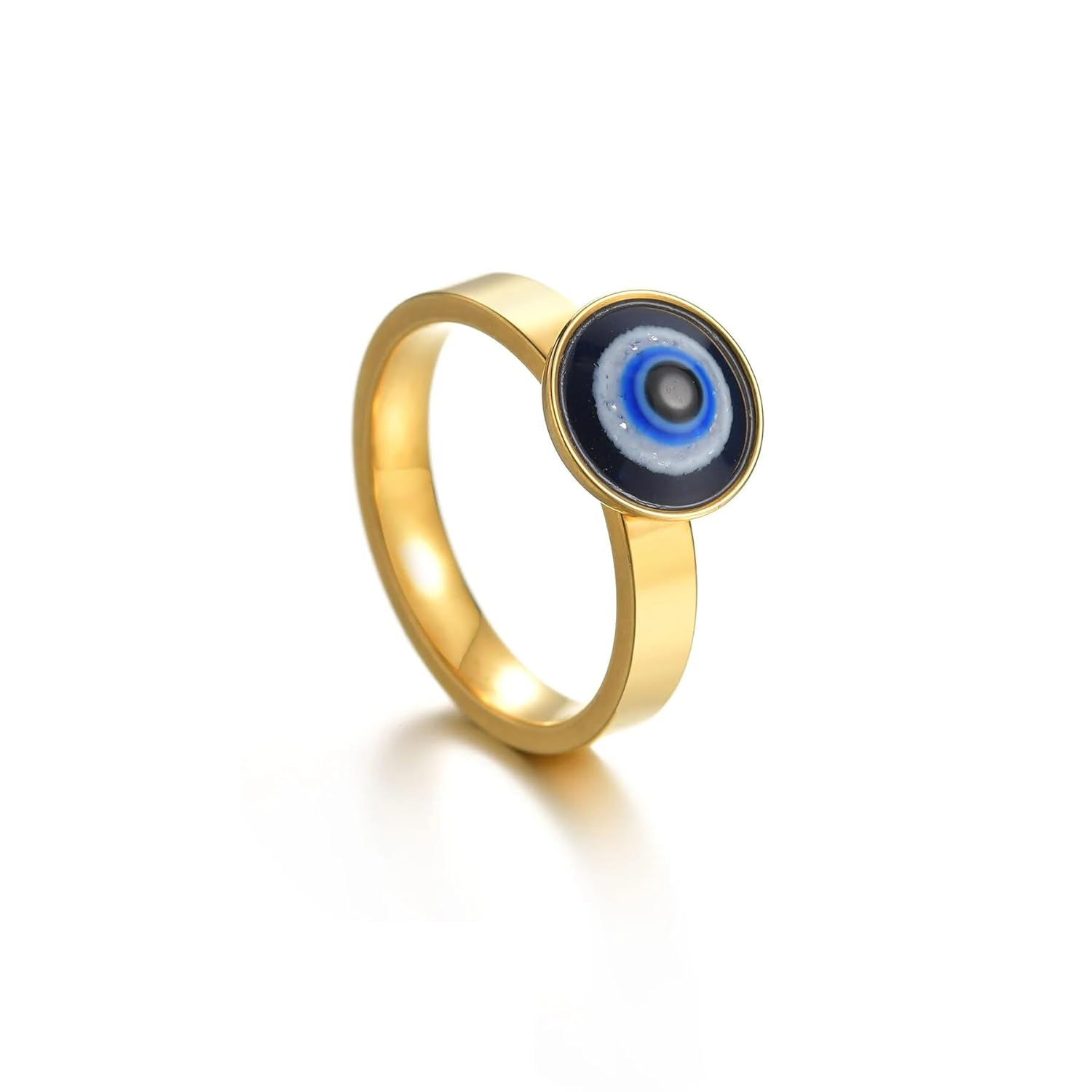 El Regalo 1 PC Evil Eye Titanium Steel Finger Ring- Anti Tarnish/Waterproof Stainless Steel Evil Eye Ring for Men, Women, Girls, Boys - Image 2