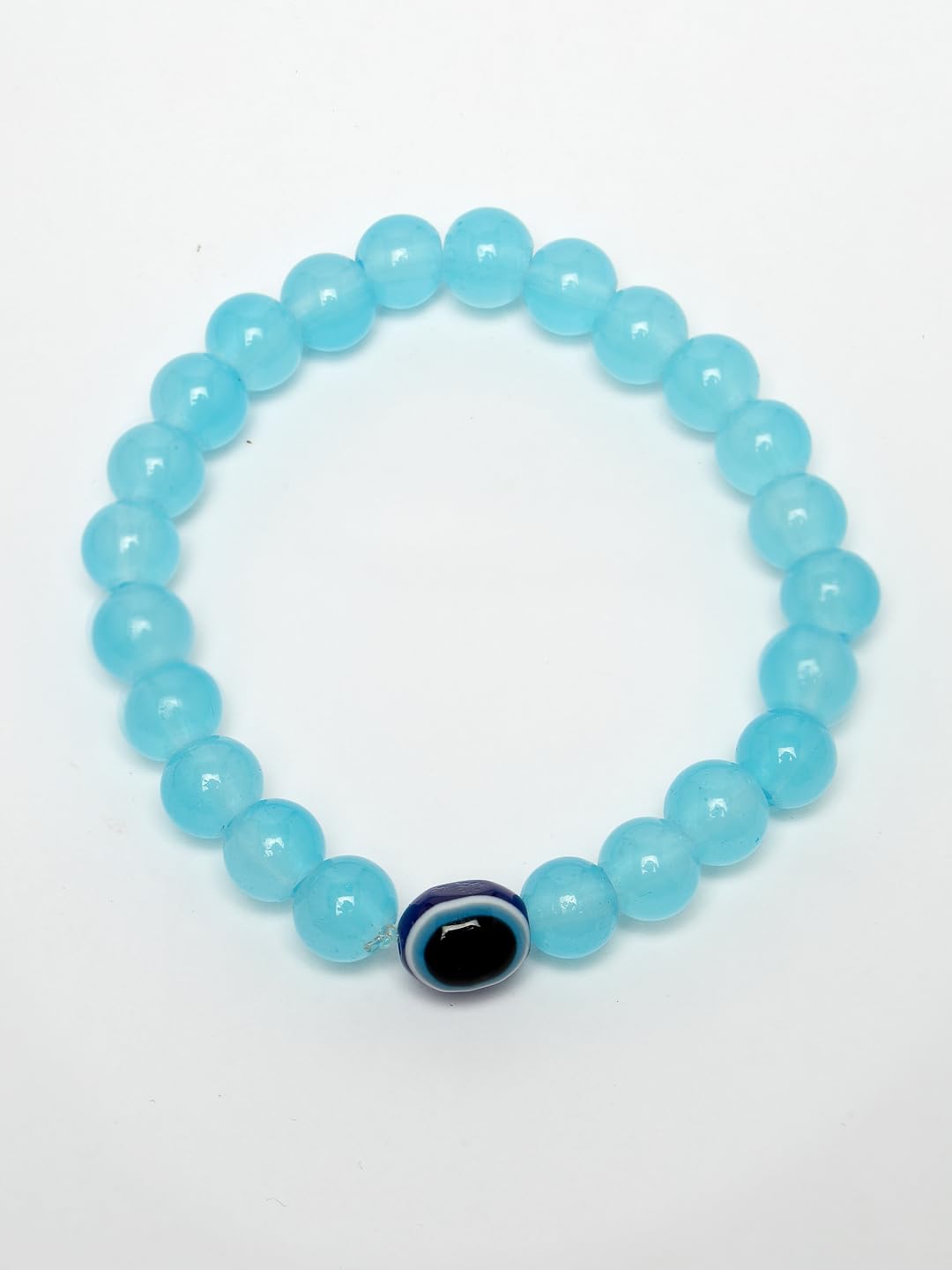 NVR Unisex Set Of 7 colors Crystals Beaded Evil Eye Elasticated Bracelet For Women; Girls ; Boys| 8mm beads| Ideal gift for valentine, new year, birthday, collage|Bohimian Look| Modern - Image 10