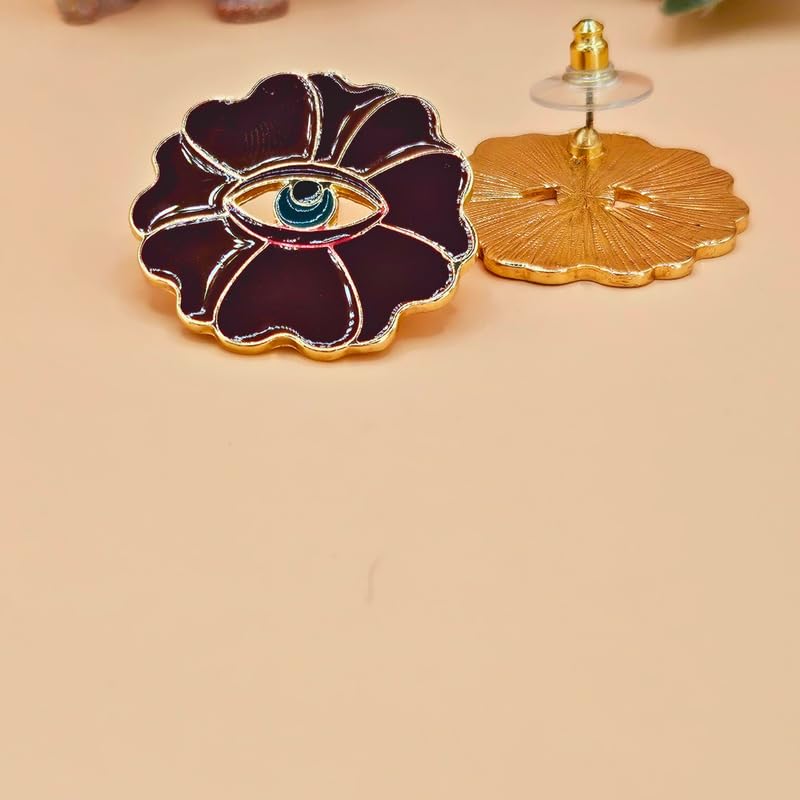 VIANA JEWELS Traditional Stylish Casual Evil Eye Studs Earrings For Girls and Women - Image 4