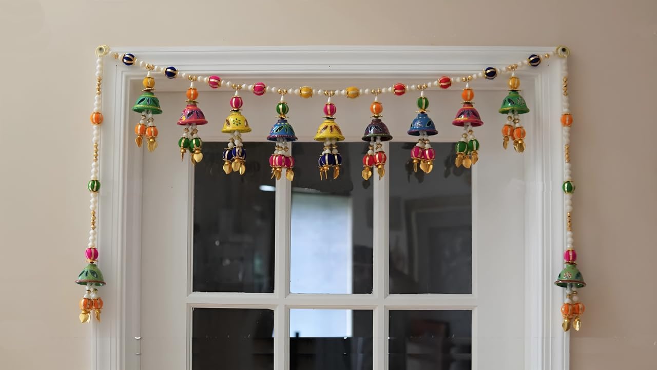 Virushka Rajasthani Style, Handmade - Hand Painted Toran/Bandanwar with Side Hangings for Home Decoration - Image 2