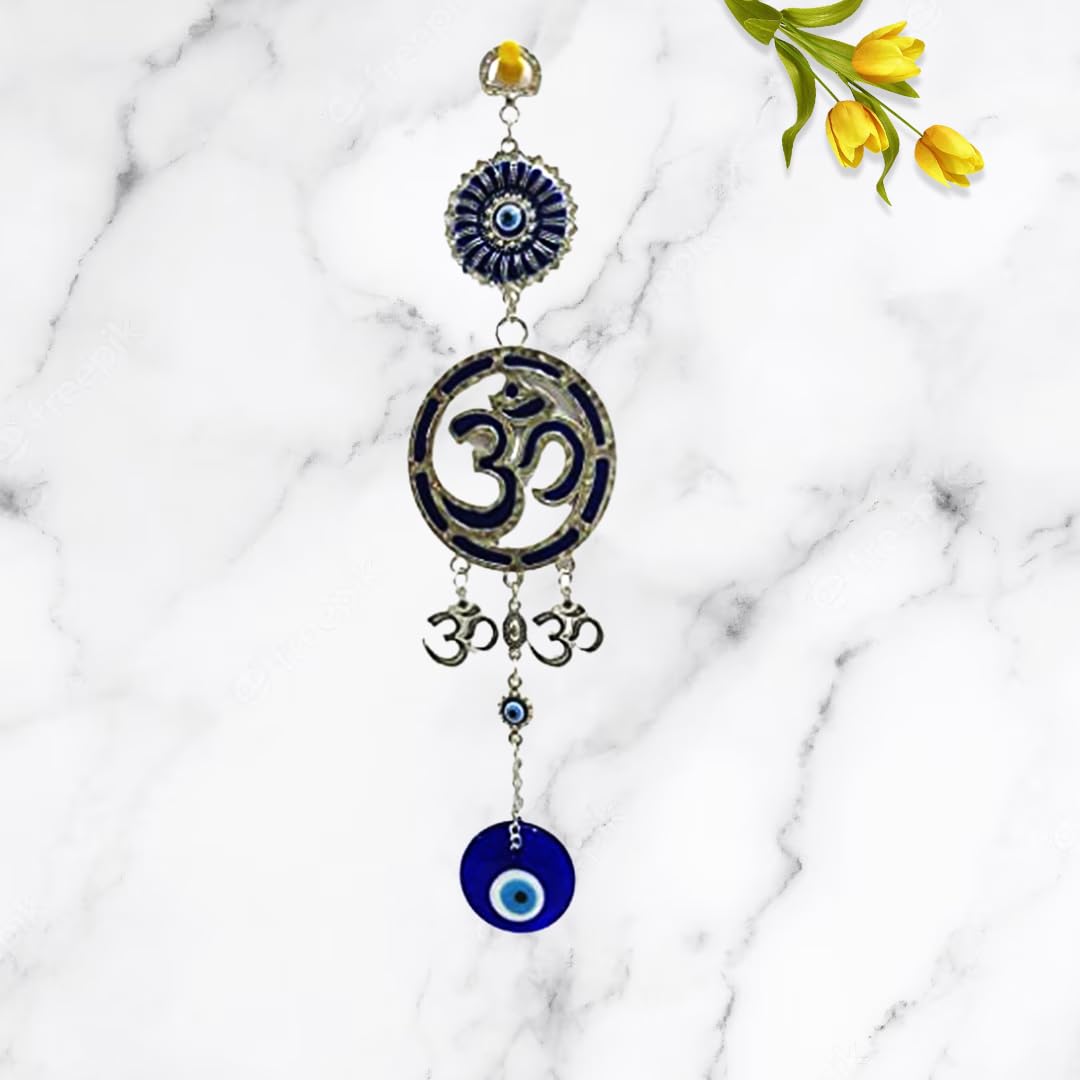Shoppersduniya Om Evil Eye Hanging Nazar Battu for Car Mirror Hanging Protection and Prosperity|Good Luck Charm and Prosperity at Office and Home Decor Wall Hanging (11.5 inch.) - Image 5