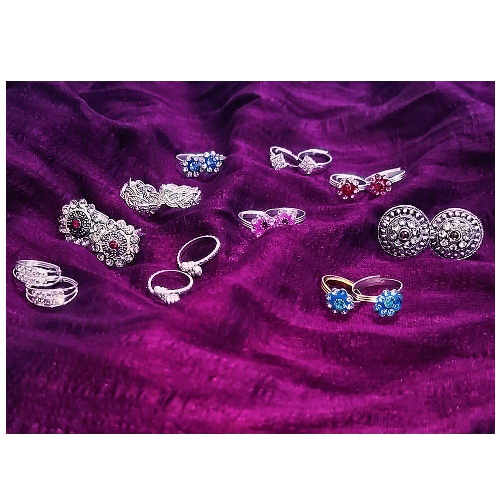 Shimankana 10 Pairs Set of Beautiful Stainless Steel and Oxidize Designer Toe Rings for Woman's/Girls - Image 6