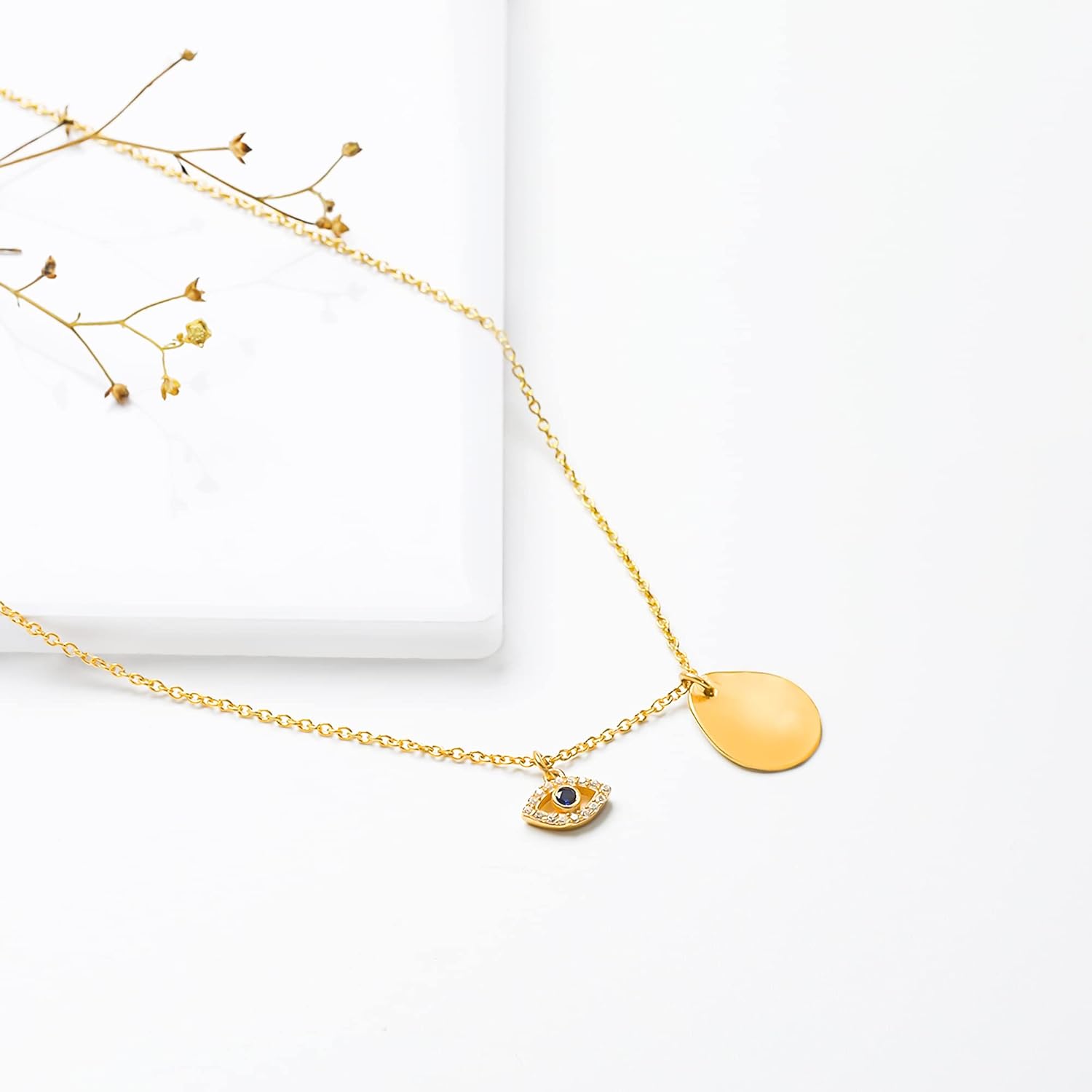GIVA 925 Silver 18k Gold Plated Evil Eye Charm Necklace | Gifts for Girlfriend, Gifts for Women and Girls |With Certificate of Authenticity and 925 Stamp | 6 Month Warranty - Image 3