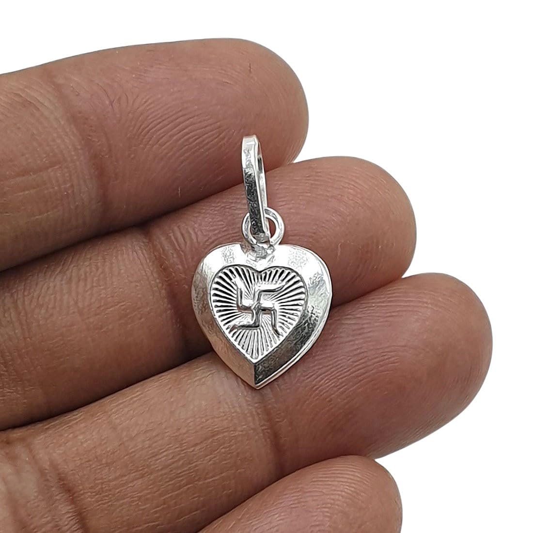 Sahiba Gems Pure Sterling Silver Swastik Nazar Pendant with Black Cotton Thread Protection for New Born Babies kids | Baby Shower Gifting Purpose - Image 3